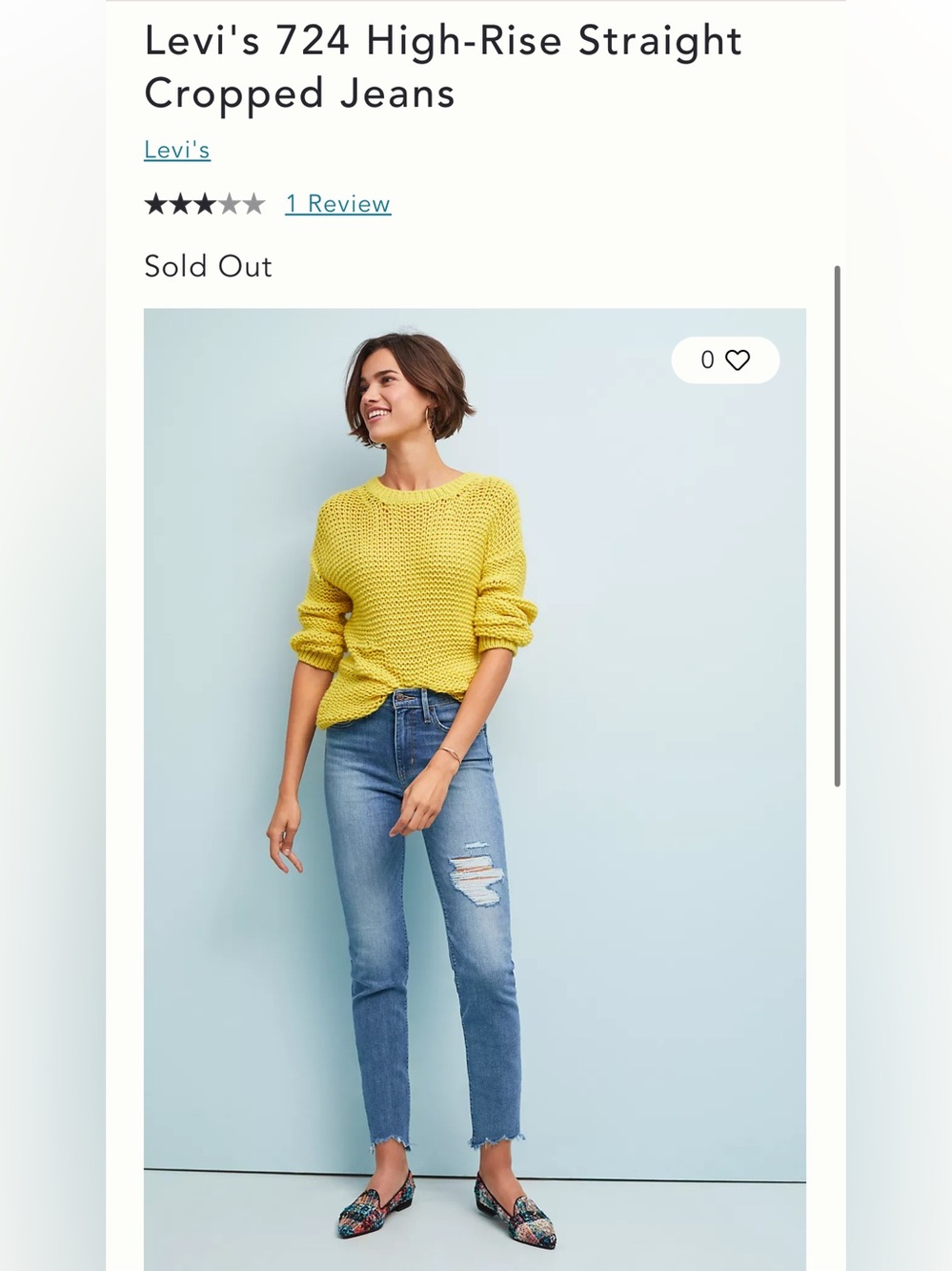 BNWT LEVI’S 724, the High rise straight cropped jeans!